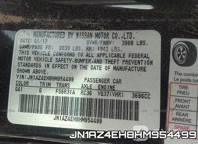 JN1AZ4EH8HM954499 фото 10