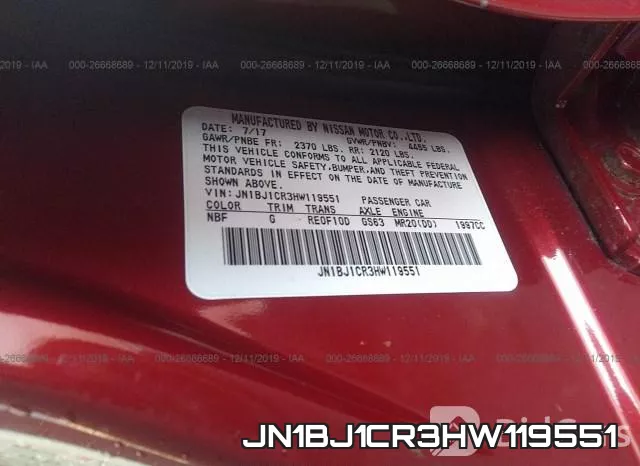 JN1BJ1CR3HW119551 фото 10