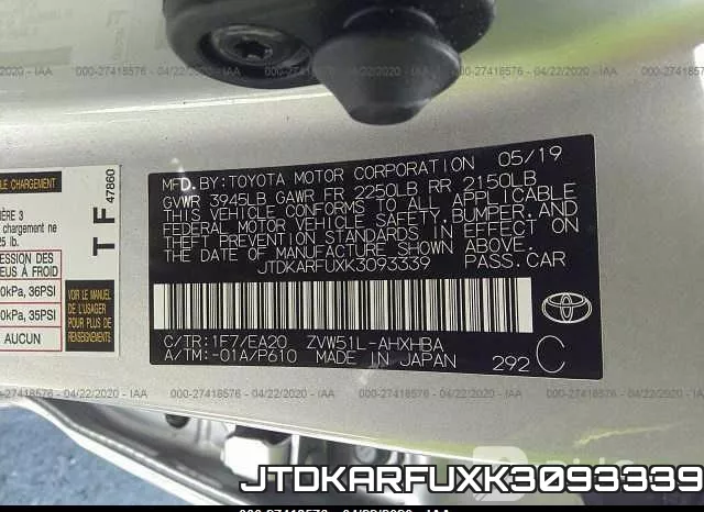 JTDKARFUXK3093339 фото 10