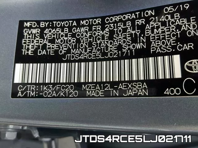 JTDS4RCE5LJ021711 фото 2
