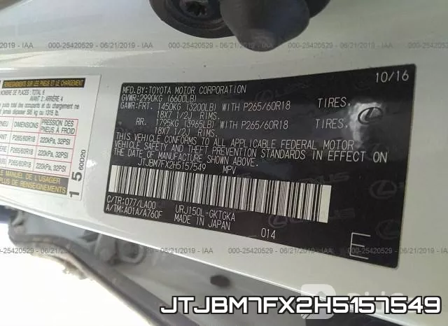 JTJBM7FX2H5157549 фото 10