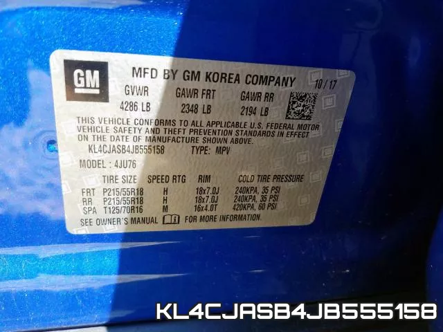 KL4CJASB4JB555158 фото 2