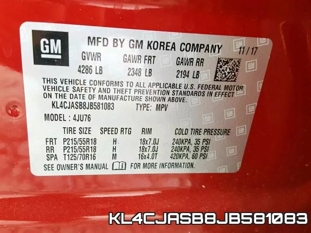 KL4CJASB8JB581083 фото 2