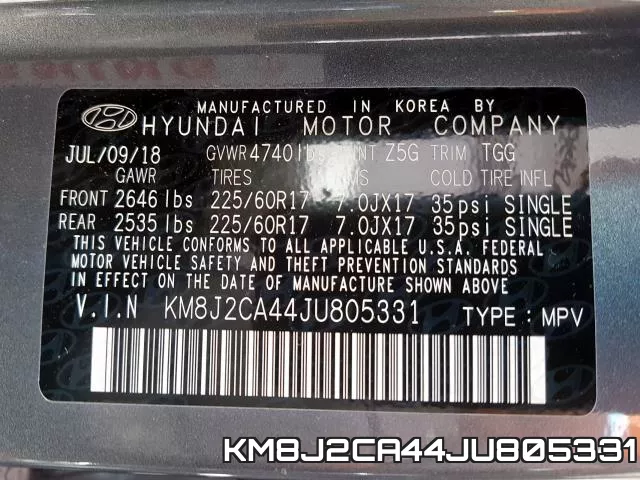 KM8J2CA44JU805331 фото 2