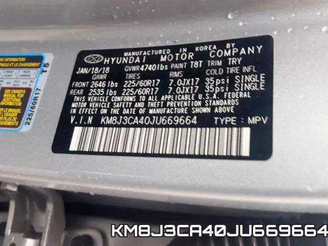 KM8J3CA40JU669664 фото 2