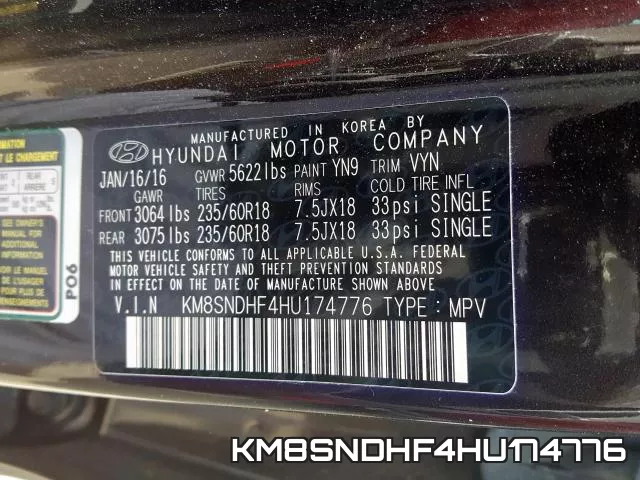 KM8SNDHF4HU174776 фото 2