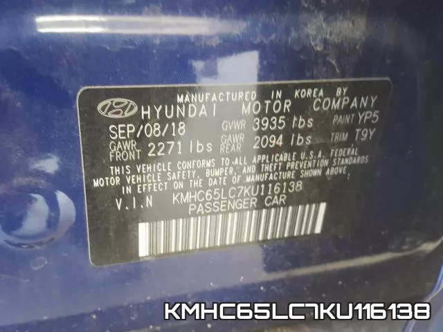 KMHC65LC7KU116138 фото 2