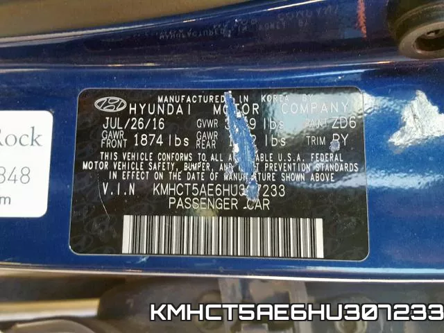 KMHCT5AE6HU307233 фото 2