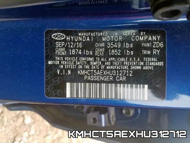 KMHCT5AEXHU312712 фото 2