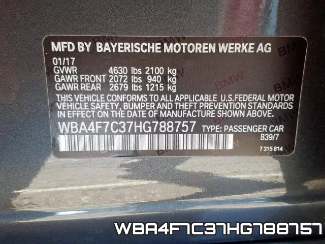 WBA4F7C37HG788757 фото 2