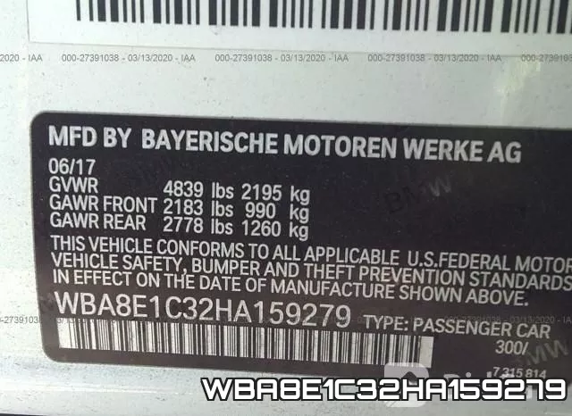 WBA8E1C32HA159279 фото 10