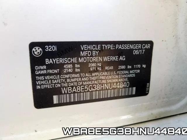 WBA8E5G38HNU44840 фото 2