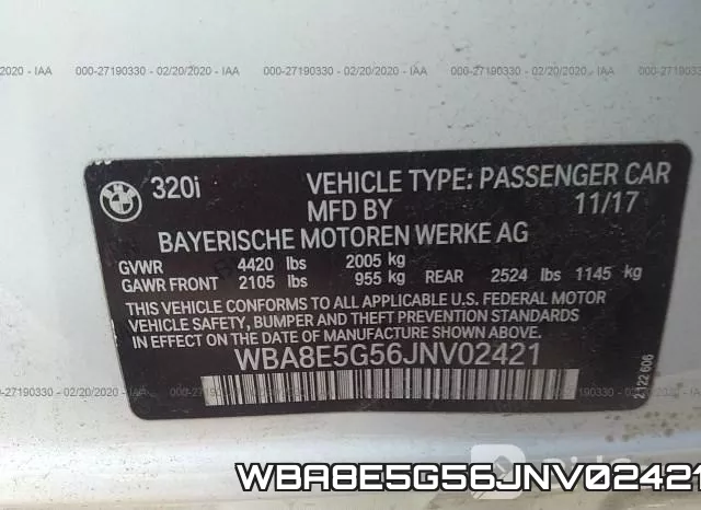 WBA8E5G56JNV02421 фото 10