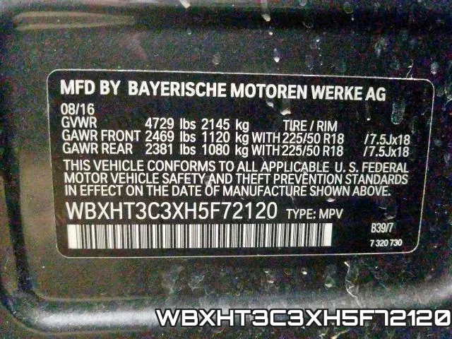 WBXHT3C3XH5F72120 фото 2