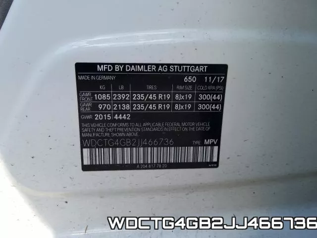 WDCTG4GB2JJ466736 фото 2