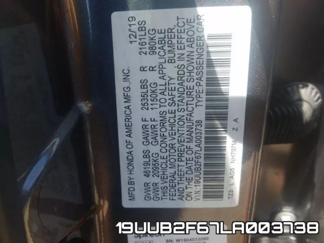 19UUB2F67LA003738 фото 2