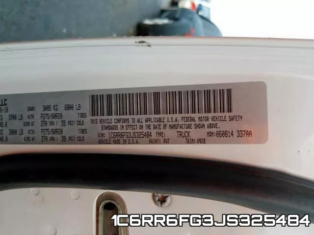 1C6RR6FG3JS325484 фото 2