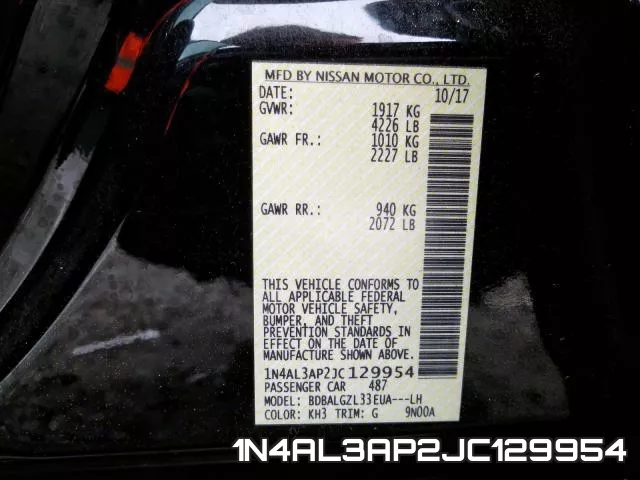 1N4AL3AP2JC129954 фото 2