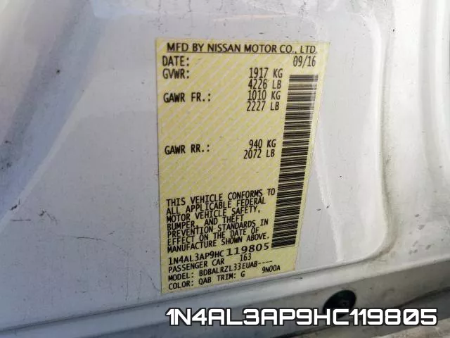1N4AL3AP9HC119805 фото 2