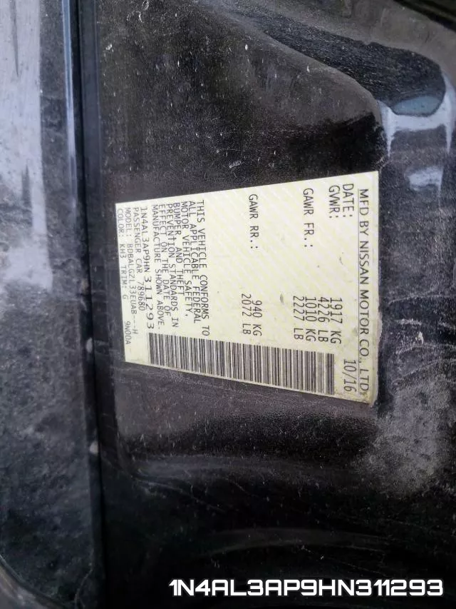 1N4AL3AP9HN311293 фото 2