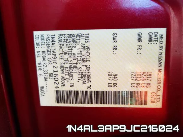 1N4AL3AP9JC216024 фото 2
