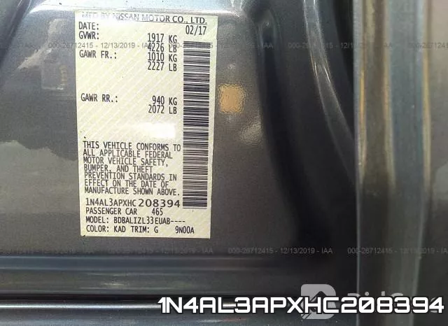 1N4AL3APXHC208394 фото 10