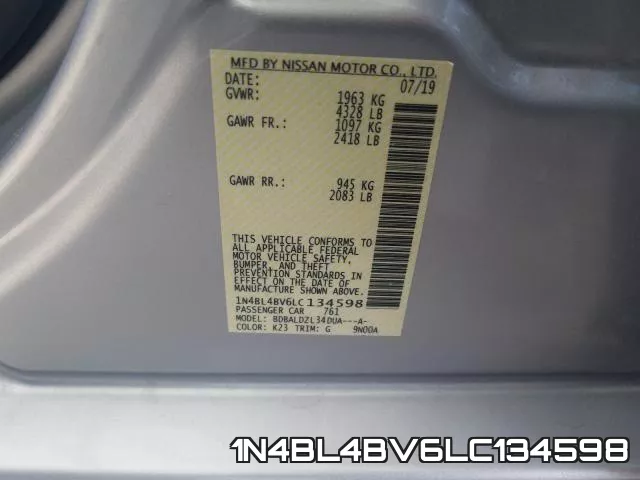 1N4BL4BV6LC134598 фото 2
