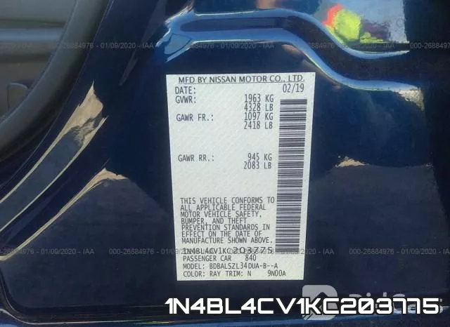 1N4BL4CV1KC203775 фото 10