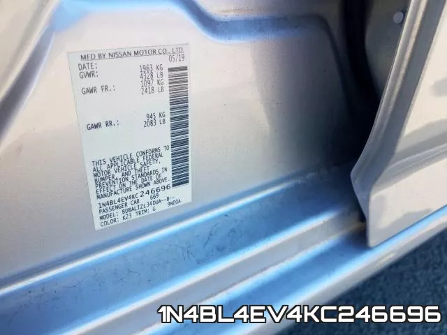 1N4BL4EV4KC246696 фото 2