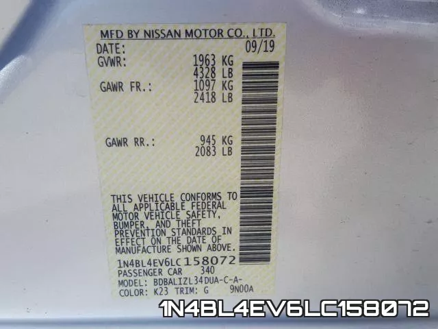 1N4BL4EV6LC158072 фото 2