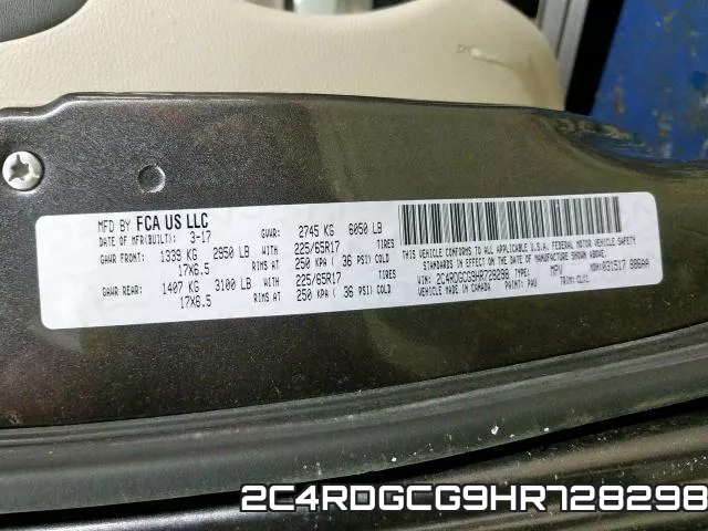 2C4RDGCG9HR728298 фото 2