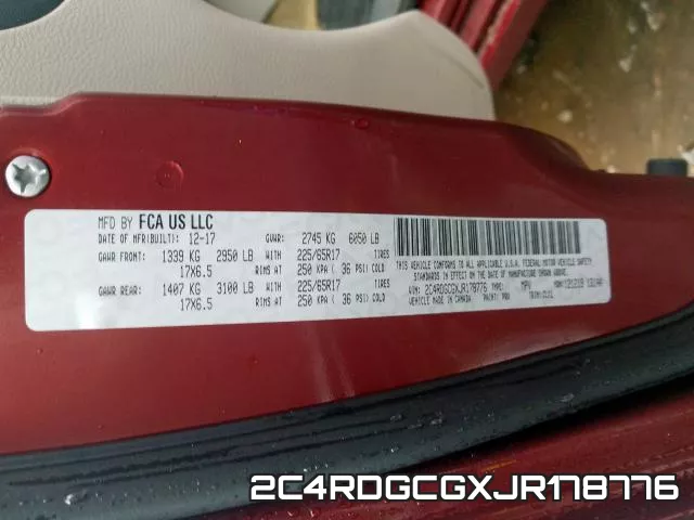 2C4RDGCGXJR178776 фото 2