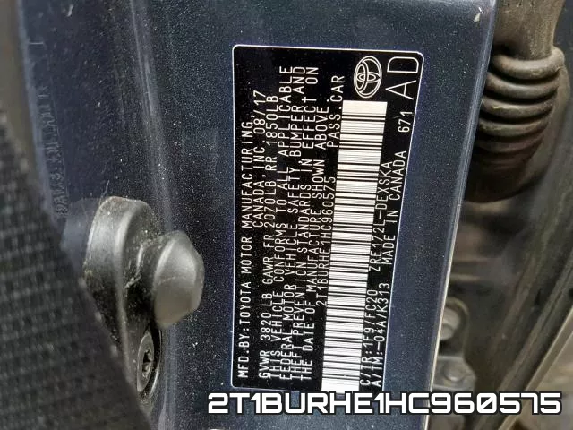 2T1BURHE1HC960575 фото 2