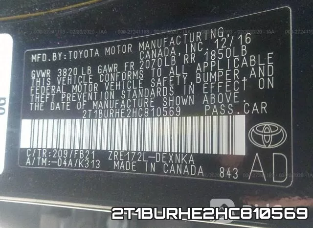 2T1BURHE2HC810569 фото 10