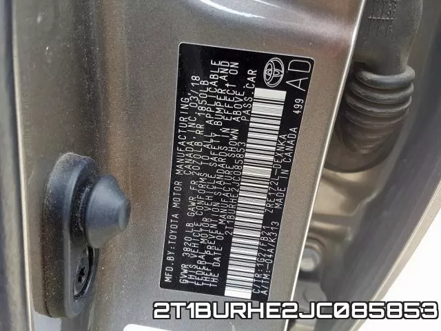 2T1BURHE2JC085853 фото 2