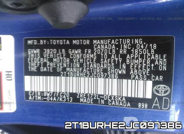 2T1BURHE2JC097386 фото 10