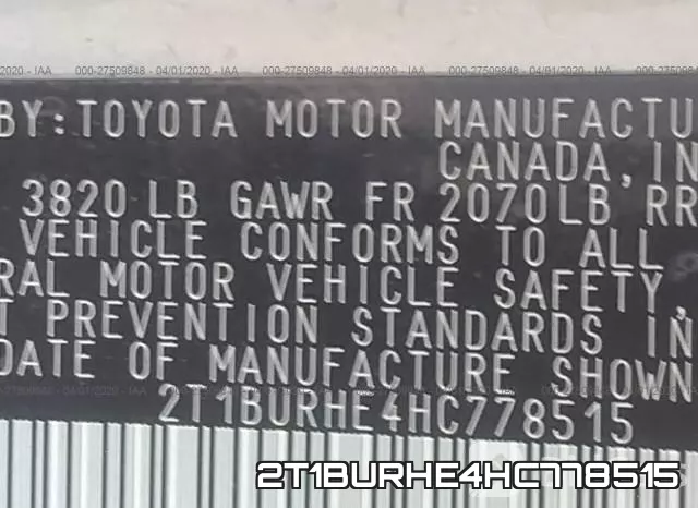2T1BURHE4HC778515 фото 10