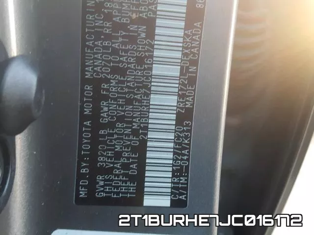 2T1BURHE7JC016172 фото 2