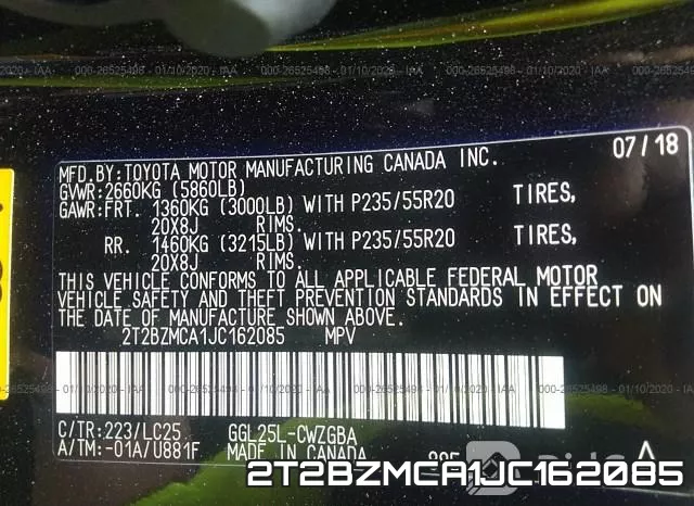 2T2BZMCA1JC162085 фото 10