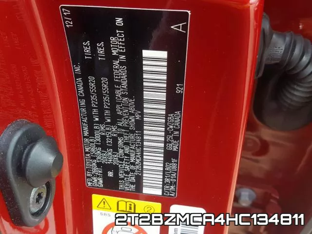2T2BZMCA4HC134811 фото 2