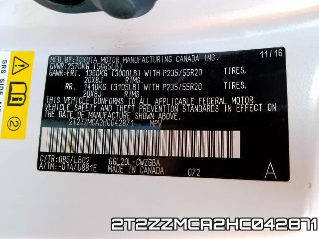 2T2ZZMCA2HC042871 фото 2