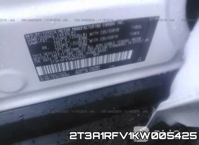 2T3A1RFV1KW005425 фото 10