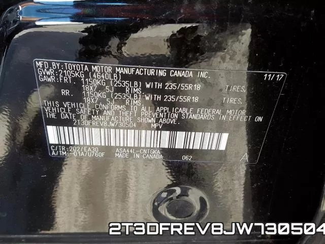2T3DFREV8JW730504 фото 2