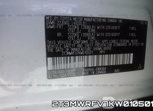 2T3MWRFV7KW010501 фото 10