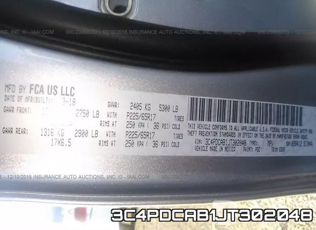 3C4PDCAB1JT302048 фото 10