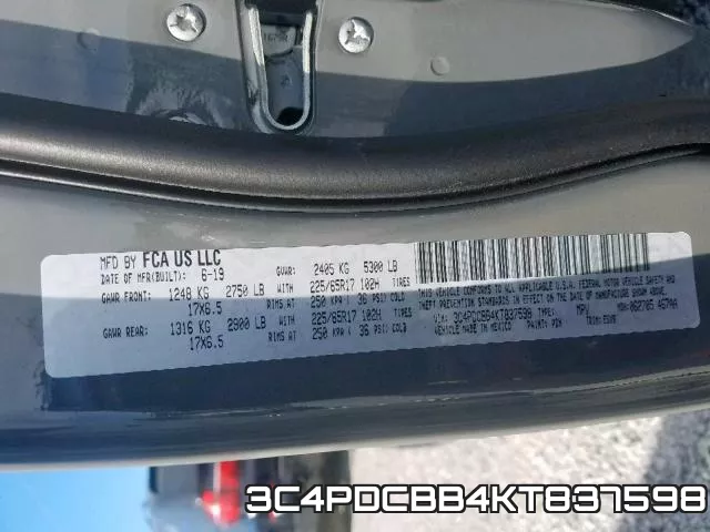 3C4PDCBB4KT837598 фото 2