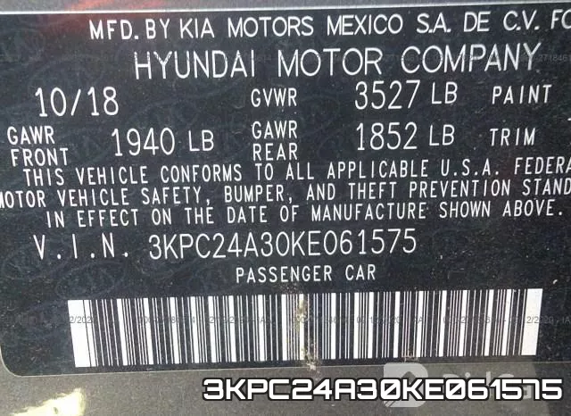 3KPC24A30KE061575 фото 10