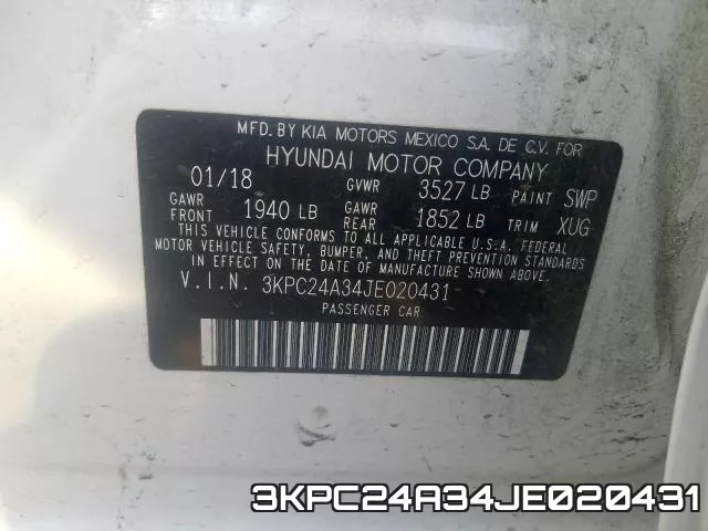 3KPC24A34JE020431 фото 2
