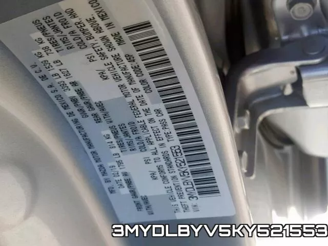 3MYDLBYV5KY521553 фото 2