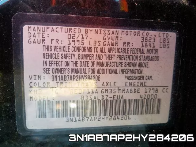 3N1AB7AP2HY284206 фото 2